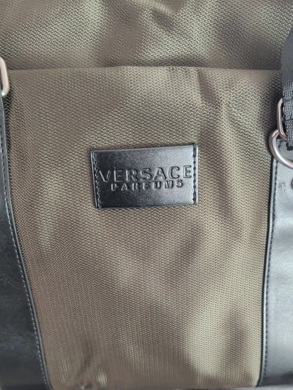 Versace Parfums Green Nylon Weekender  Duffle Travel Bag